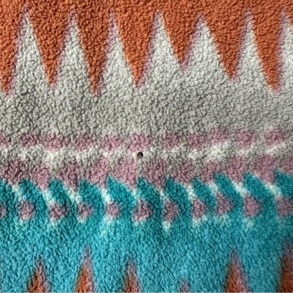 Patagonia Synchilla Blue and Orange Patterned 1/4 Button Fleece Sweater - Picture 5 of 5